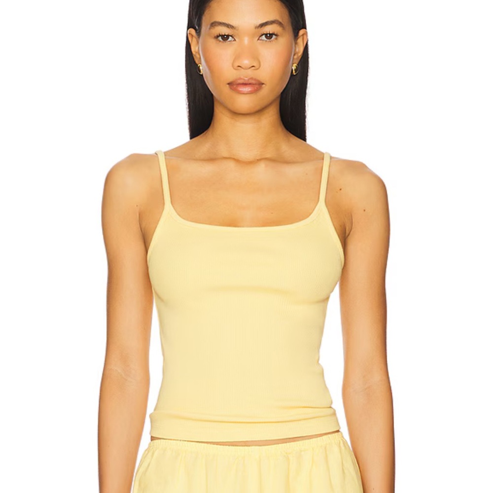 Donni Rib Spaghetti Tank Butter